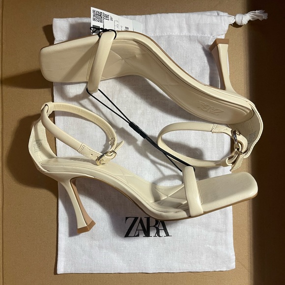 NWT ZARA LEATHER HEELS - Picture 4 of 15